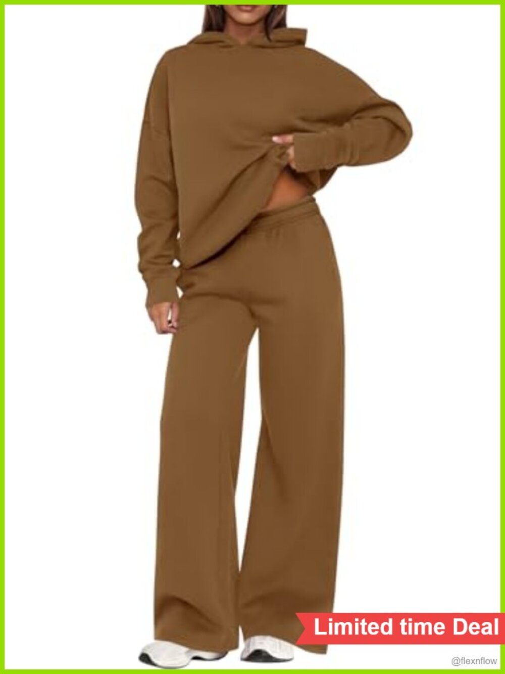 2 Piece Lounge Set Women Matching Sweatsuit Long Sleeve Hoodie Wide Leg Pants